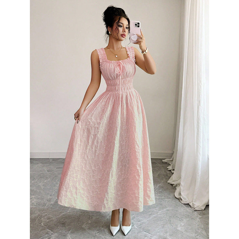 Womens Square Neck A-Line Dress