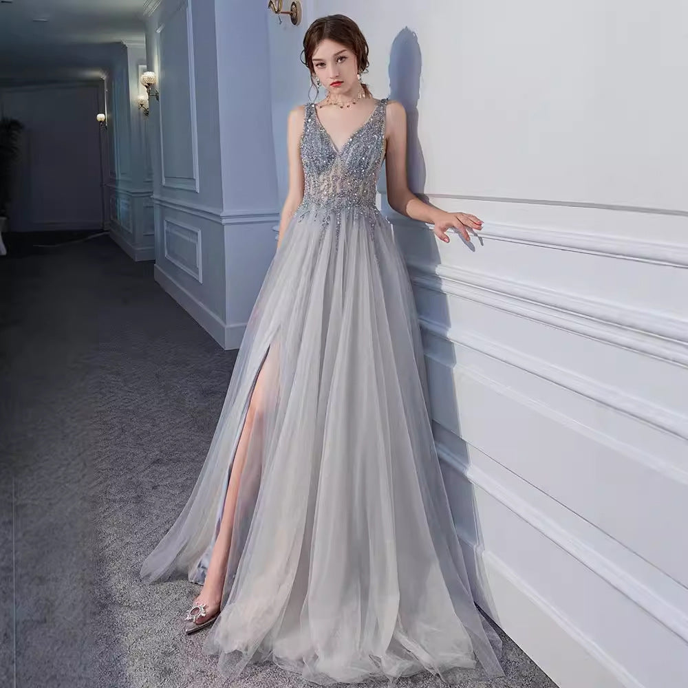 Sequin Backless Evening Dress for Women
