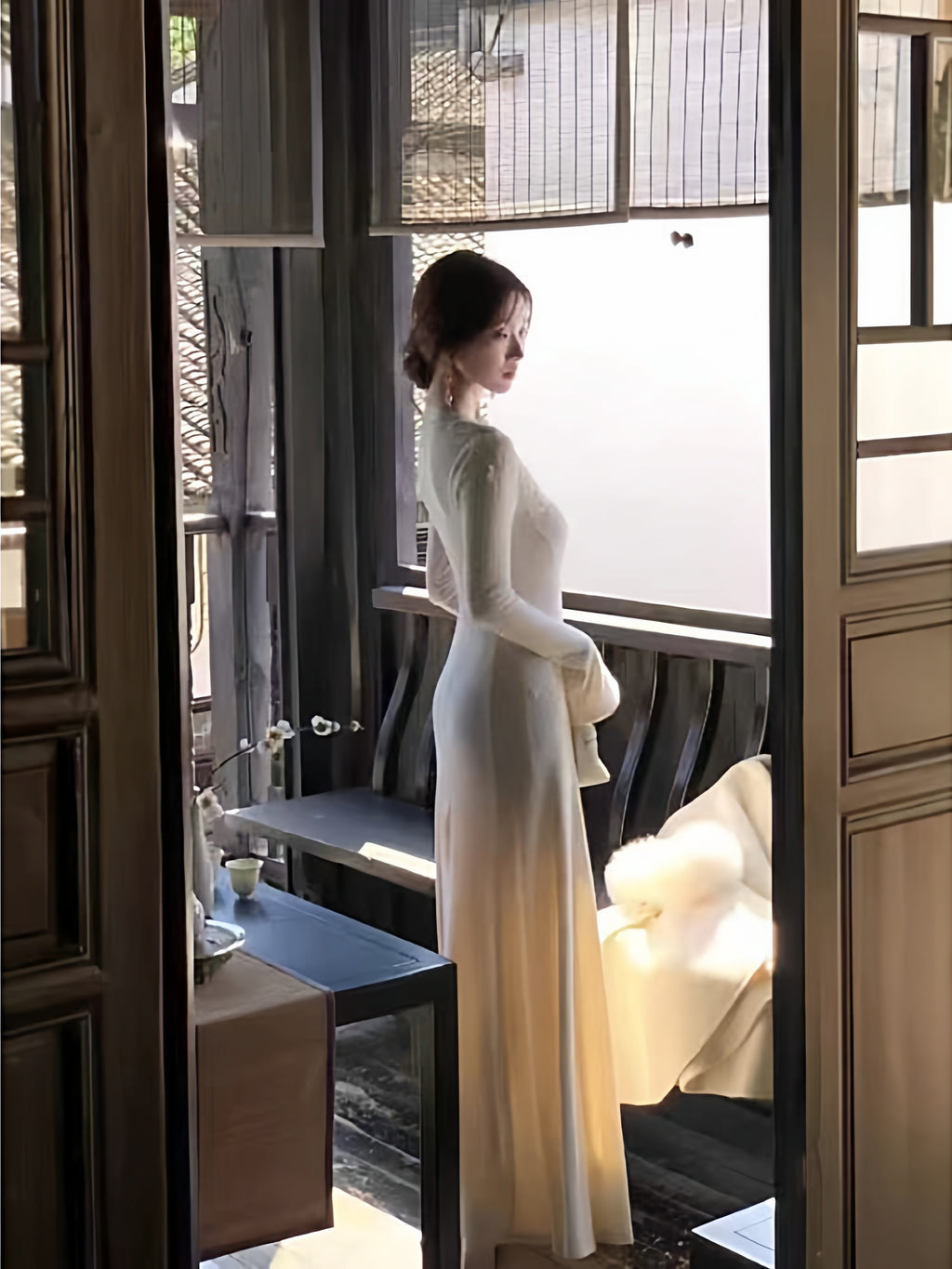 Korean Style Lace V-Neck Dress