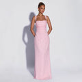 Sequined Sleeveless Tube Top Long Dress with Slit