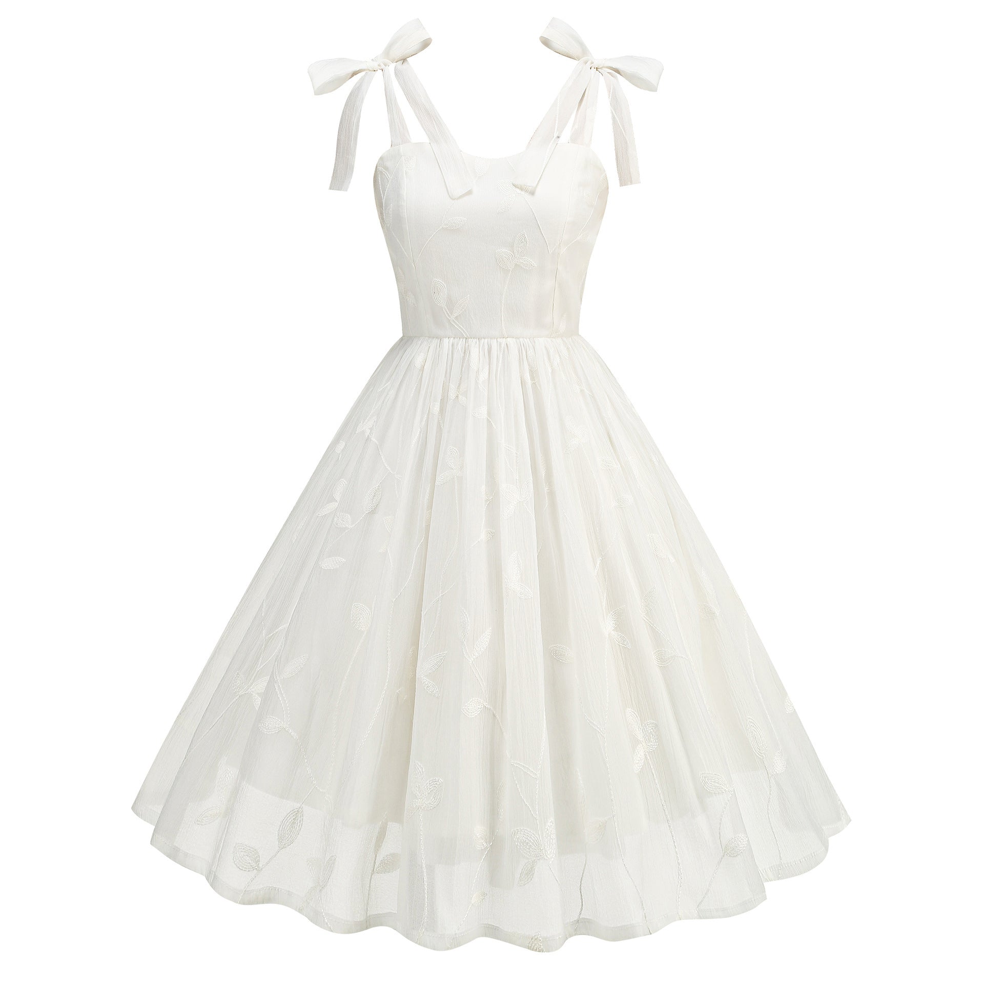 Vintage Embroidery Suspender Dress