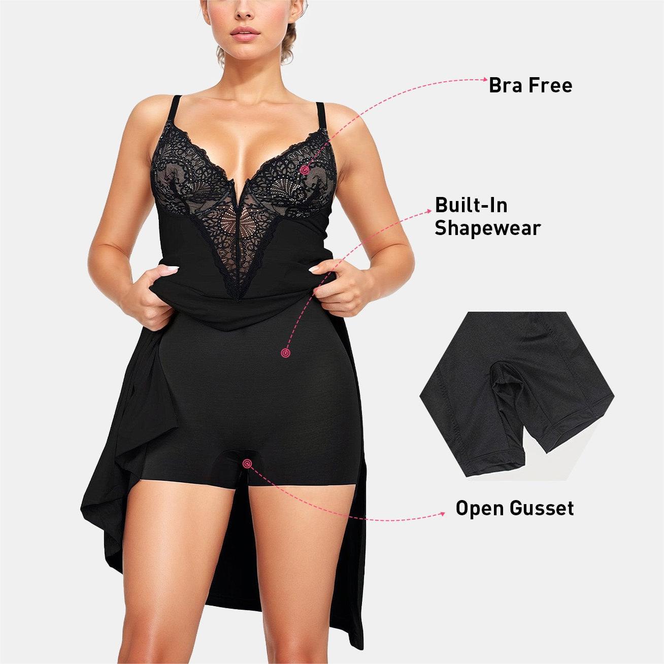 Sleeveless Lace Bodycon Dress with Built-in Shapewear