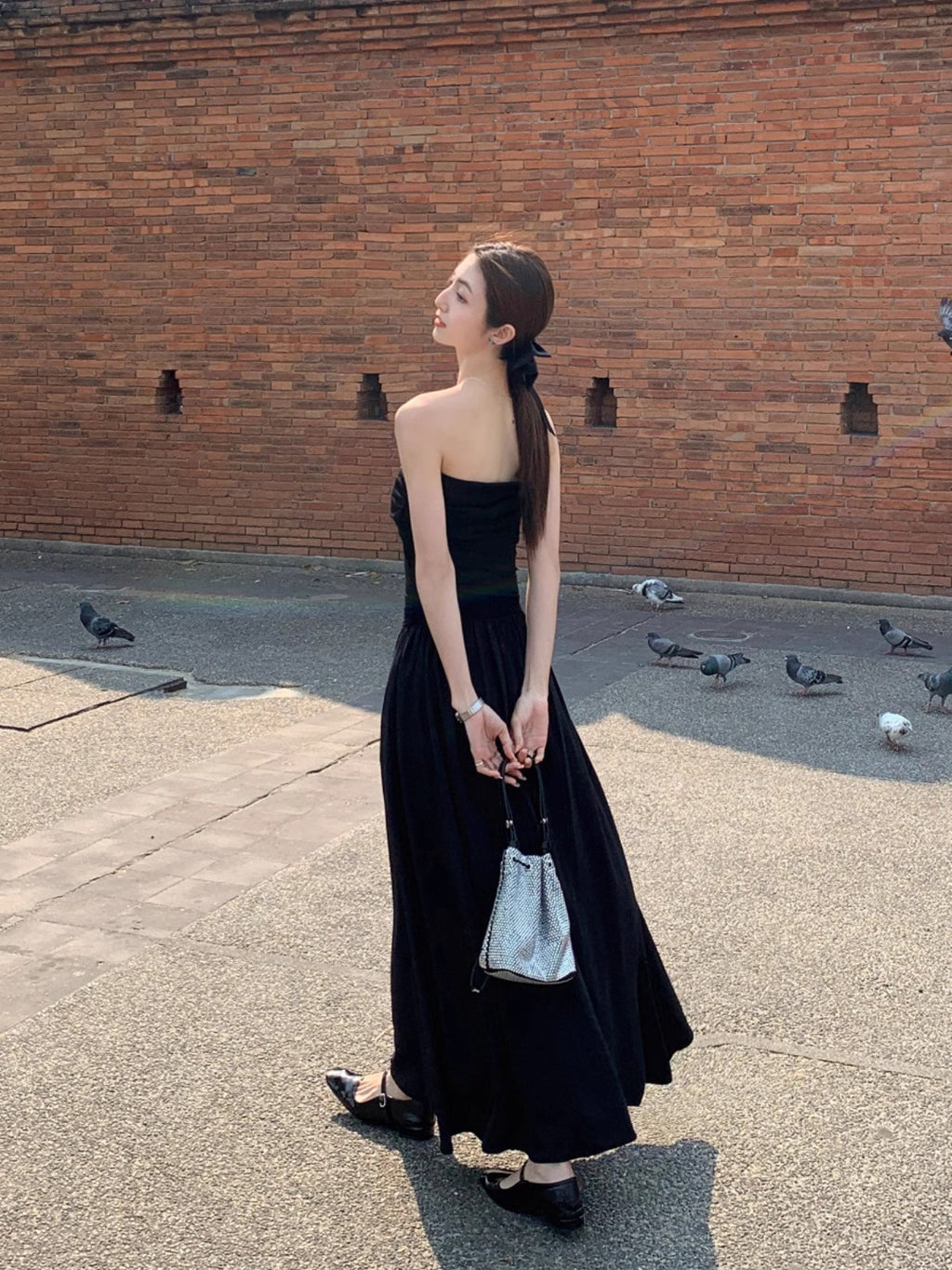 One-Shoulder Chiffon Dress