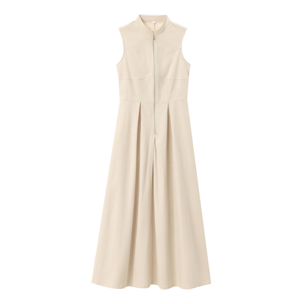 Womens A-Line Sleeveless Midi Dress