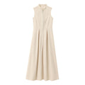 Womens A-Line Sleeveless Midi Dress