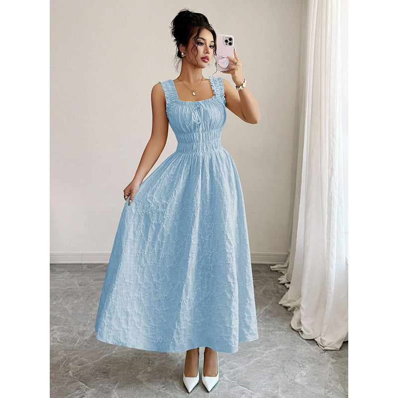 Womens Square Neck A-Line Dress