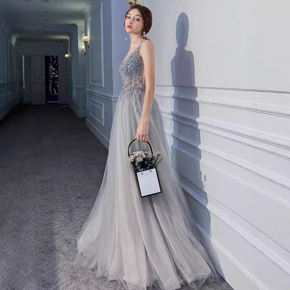 Sequin Backless Evening Dress for Women