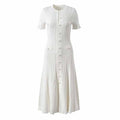 French Elegant Crewneck Knitted Dress