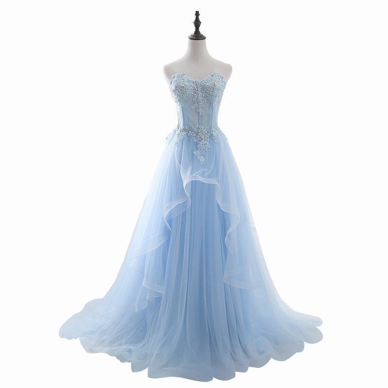 Strapless Tie-Up Slim Fit Evening Dress