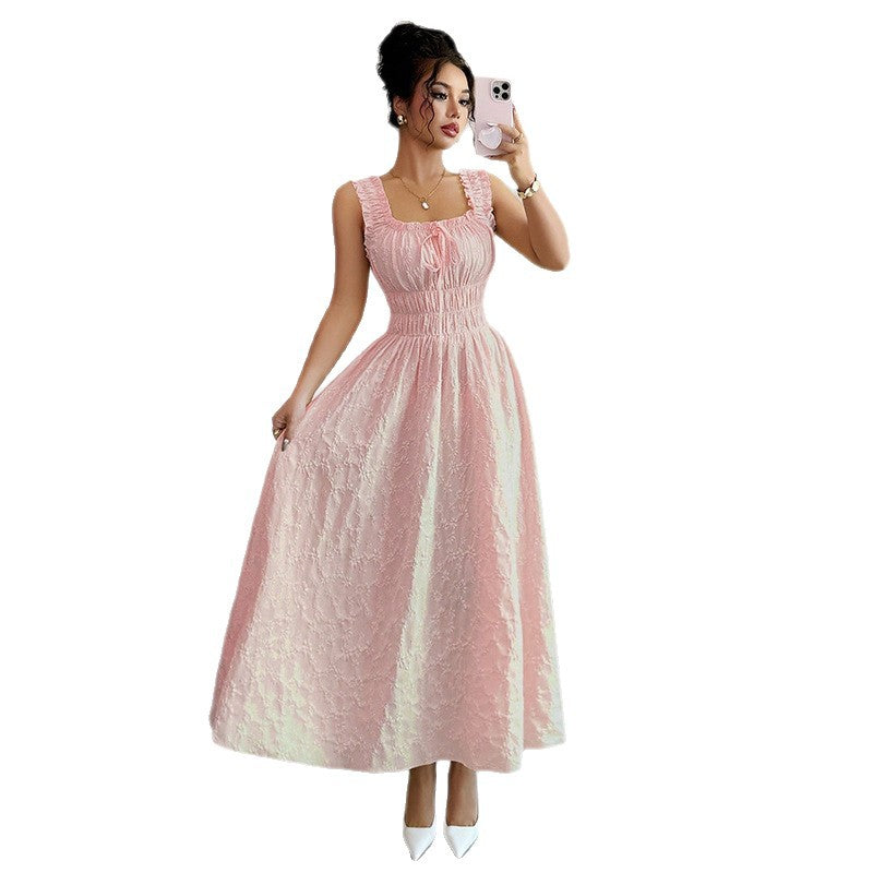 Womens Square Neck A-Line Dress