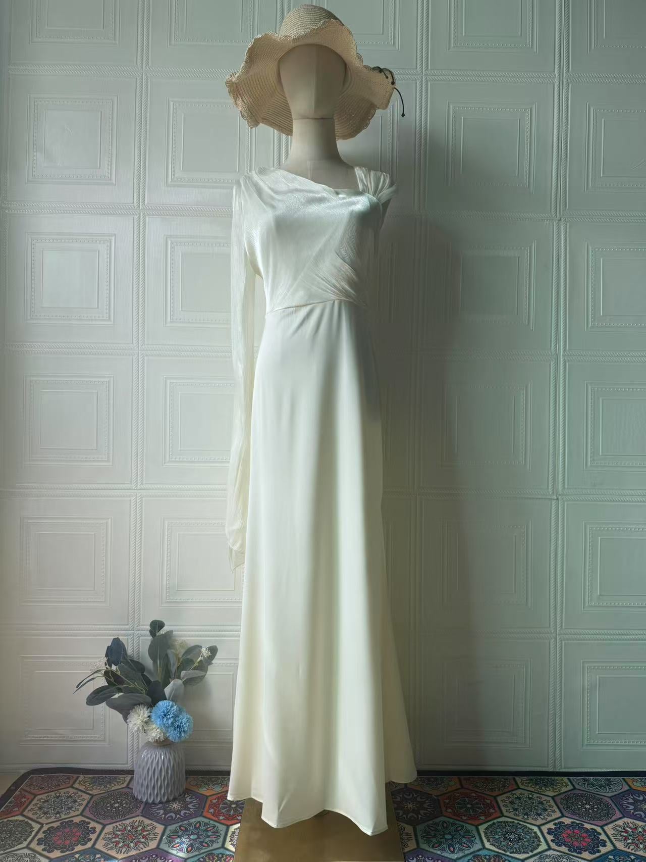 Elegant One Shoulder Hooded Dress