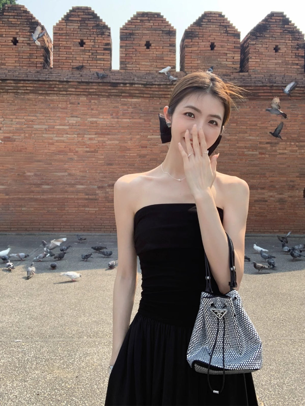 One-Shoulder Chiffon Dress