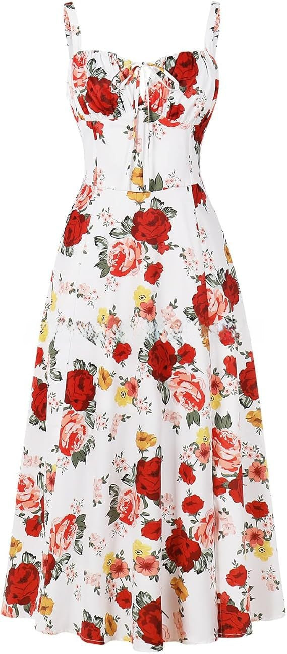 Tie-Up Strap Dress with Back Tie Waist-Cinching Long Dress