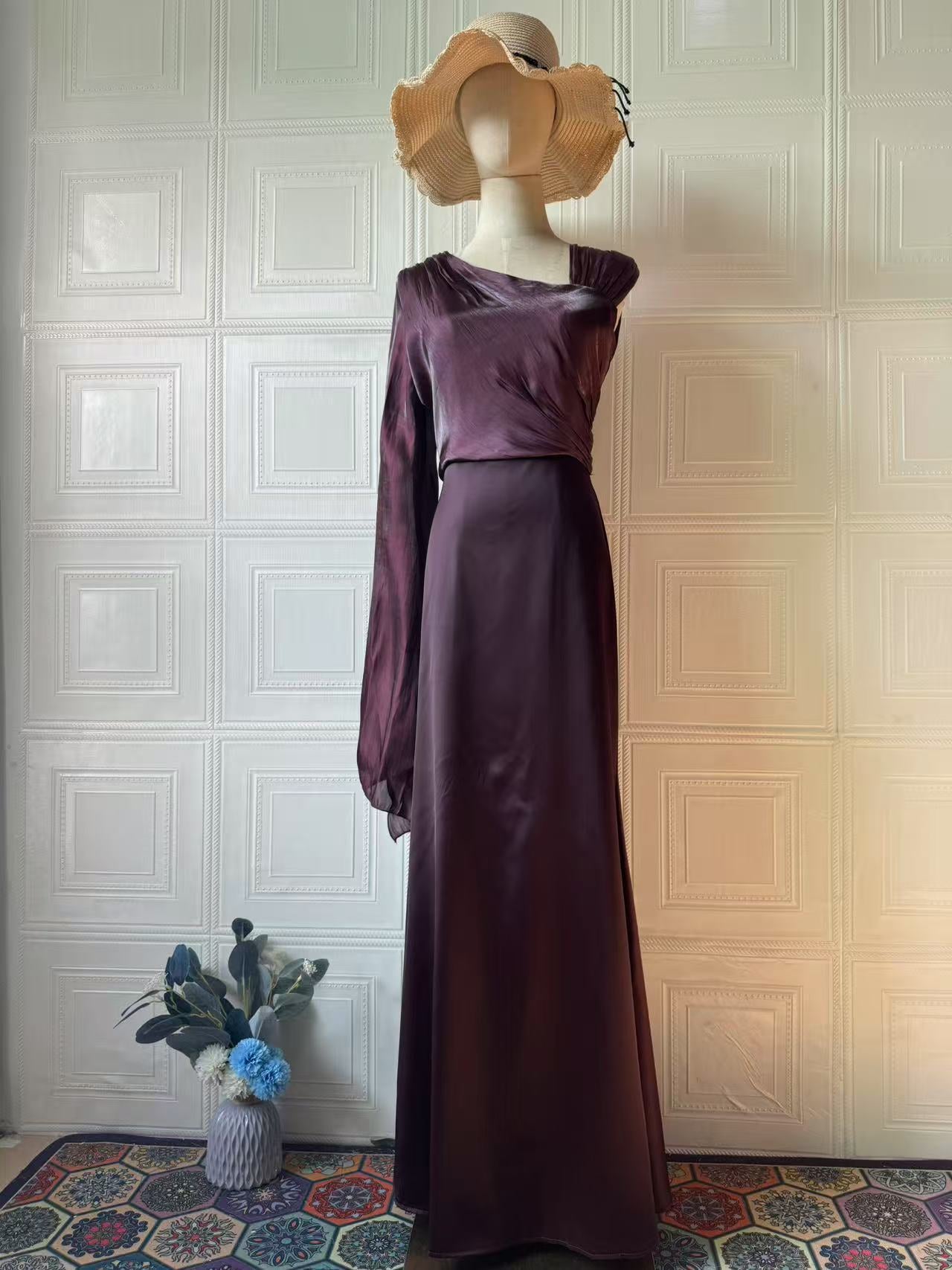 Elegant One Shoulder Hooded Dress