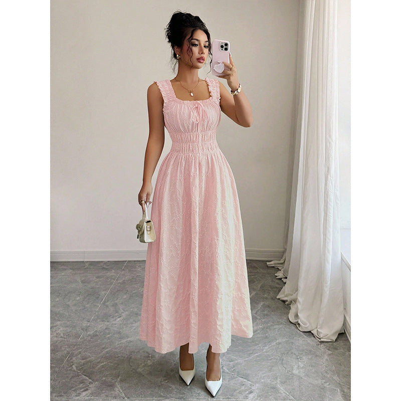 Womens Square Neck A-Line Dress