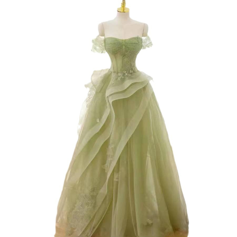 Suspender Mesh Evening Dress for Women